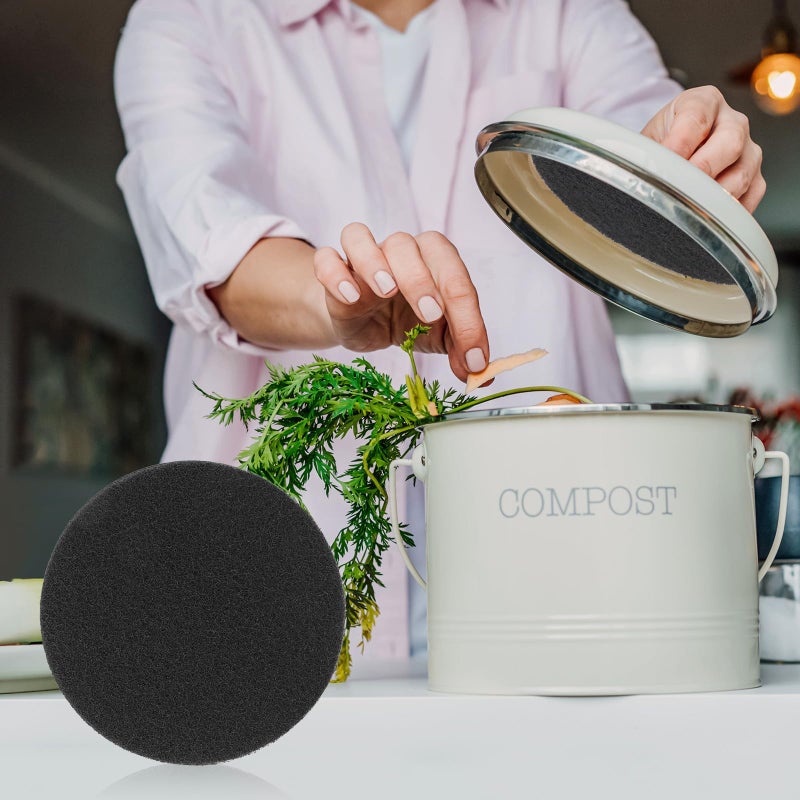 ddLUCK فلتر سلة النفايات الغذائية ddLUCK 6 عبوات، فلاتر كربون نشط دائرية، فلاتر فحم سميكة قابلة للاستبدال لإزالة الروائح لجميع دلو القمامة، سمك 1 سم - Image 5